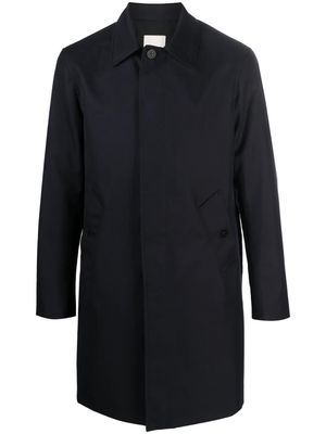 SANDRO concealed fastening single-breasted coat - Blue