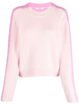 SANDRO contrasting-panel knitted jumper - Pink