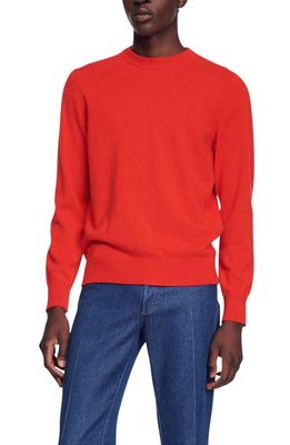 sandro Crewneck Cashmere Sweater in Orange