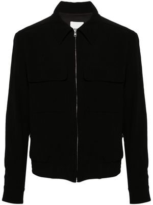 SANDRO crinkled zip-up shirt jacket - Black