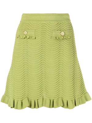 SANDRO crochet-knit miniskirt - Green