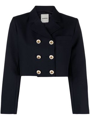 SANDRO cropped double-breasted blazer - Blue