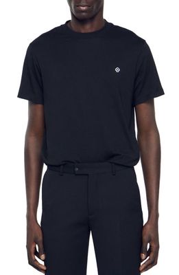 sandro Cross Cotton T-Shirt in Black