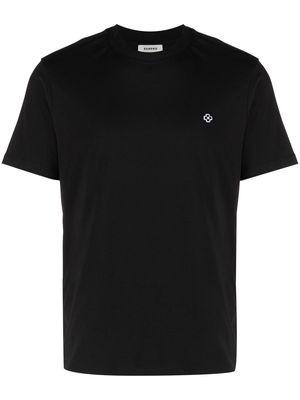SANDRO Cross-embroidered short-sleeve T-shirt - Black