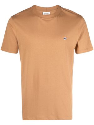 SANDRO Cross-embroidered short-sleeve T-shirt - Brown