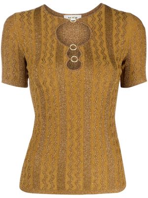 SANDRO cut-out knitted top - Brown