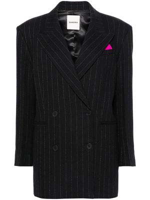 SANDRO double-breasted pinstripe blazer - Black