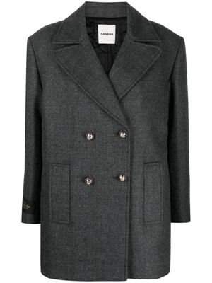 SANDRO double-breasted virgin wool coat - Grey