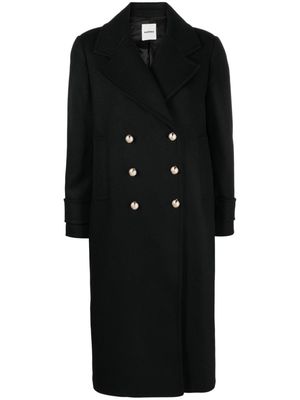 SANDRO double-breasted wool-blend coat - Black