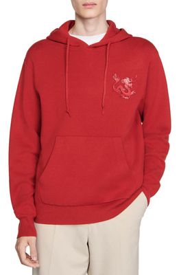 sandro Dragon Hoodie in Red