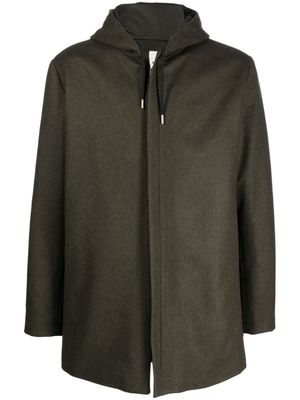 SANDRO drawstring hood wool-blend coat - Green