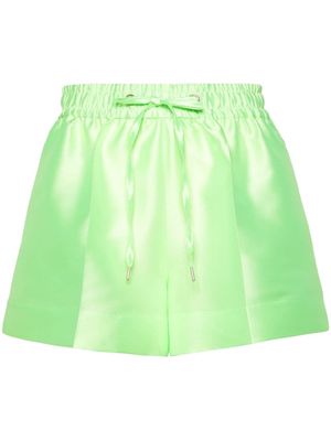 SANDRO drawstring-waist crepe mini shorts - Green