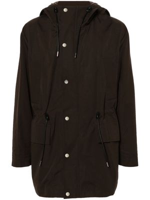 SANDRO drawstring-waist hooded jacket - Brown