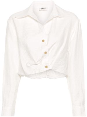 SANDRO elasticated cropped shirt - White