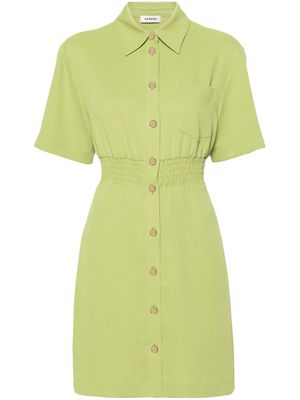 SANDRO Ella elasticated-waist minidress - Green
