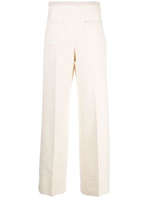 SANDRO embellished tweed trousers - Neutrals