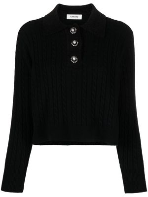 SANDRO embellished wool-cashmere blend jumper - Black