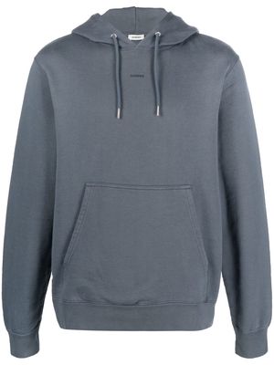 SANDRO embroidered-logo detail hoodie - Grey