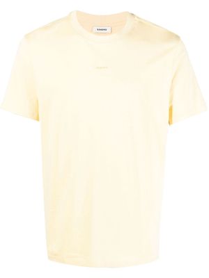 SANDRO embroidered-logo detail T-shirt - Yellow