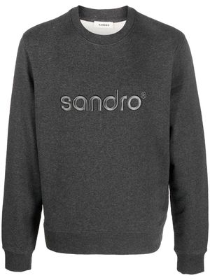 SANDRO embroidered logo jumper - Grey