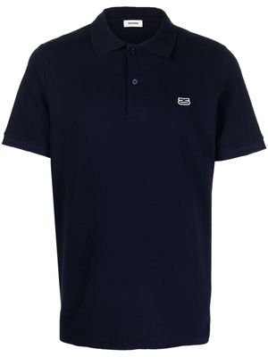 SANDRO embroidered-logo polo shirt - Blue