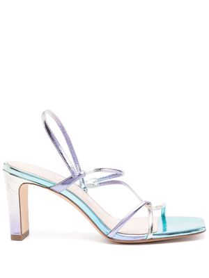 SANDRO Faye 80mm iridescent sandals - Blue