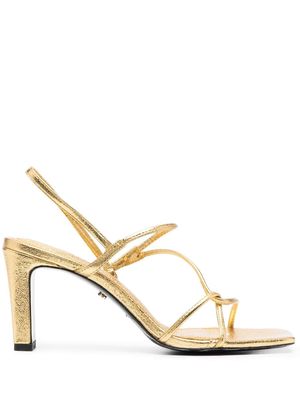 SANDRO Faye metallic strappy sandals - Gold