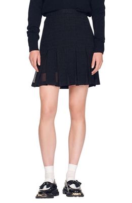 sandro Firenze Pleated Skirt in Black