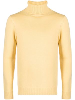 SANDRO fisherman's-knit roll-neck wool jumper - Yellow