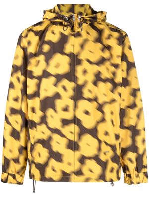 SANDRO graphic-print hooded jacket - Yellow