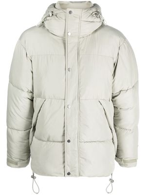 SANDRO H23 press-stud padded hooded jacket - Neutrals