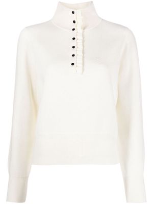 SANDRO half-button fastening knit jumper - White