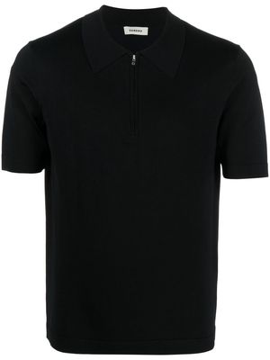 SANDRO half-zip fastening polo shirt - Black