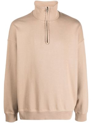 SANDRO high-neck half-zip jumper - Neutrals
