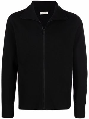 SANDRO high-neck zip-up cardigan - Black