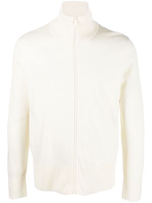 SANDRO high-neck zip-up sweatshirt - White