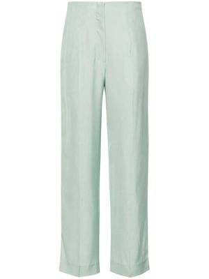 SANDRO high-rise wide-leg trousers - Green