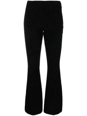 SANDRO high-waisted flared tweed trousers - Black
