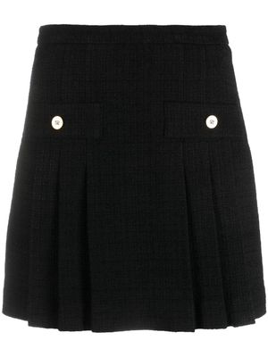 SANDRO high-waisted pleated miniskirt - Black