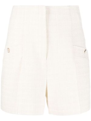 SANDRO high-waisted tweed shorts - Neutrals