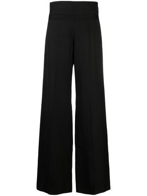 SANDRO high-waisted wide-leg trousers - Black