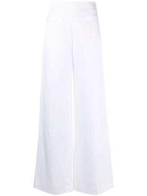 SANDRO high-waisted wide-leg trousers - White
