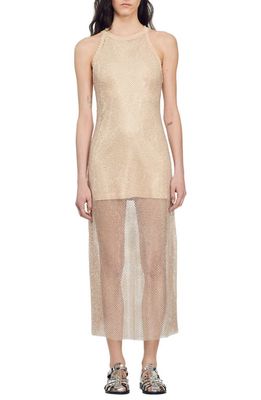 sandro Hollywood Dress in Gold