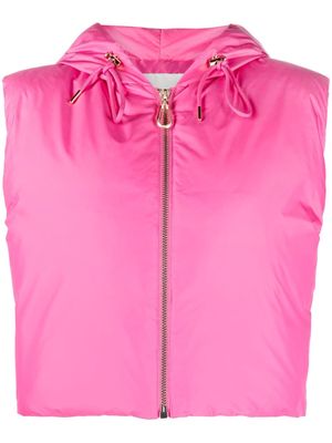 SANDRO hooded cropped gilet - Pink