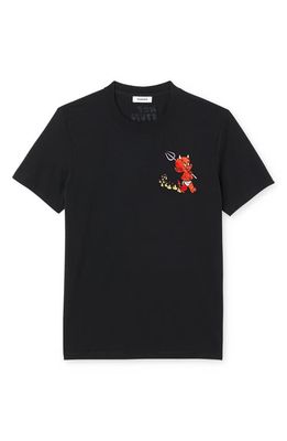 sandro Hot Stuff Embroidered T-Shirt in Black