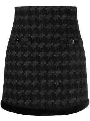 SANDRO houndstooth-pattern high-waisted skirt - Black