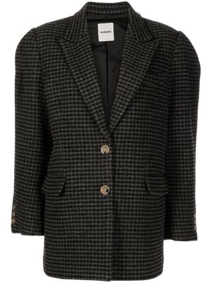 SANDRO houndstooth-pattern wool blazer - Grey