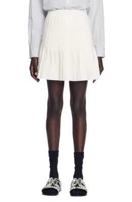 sandro Ilnade Pleated Miniskirt in White
