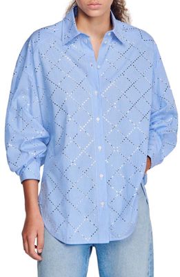 sandro Janeiro Button-Up Shirt in Sky Blue
