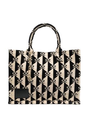 SANDRO Kasbah monogram-pattern tote bag - Neutrals